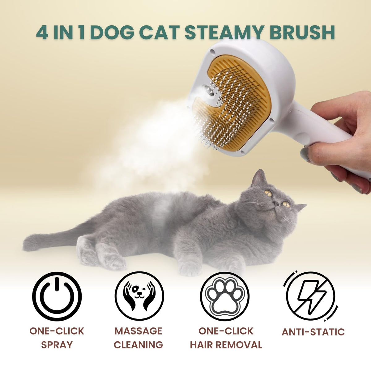 Pawly GloBrush used to groom a cat