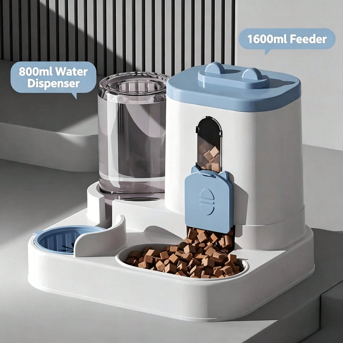 Blue Pawly 2-in-1 gravity pet feeder and water dispenser