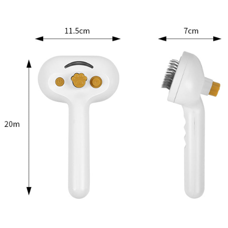 Pawly GloBrush front and side views with dimensions