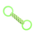 Green double-loop rope dog tug toy