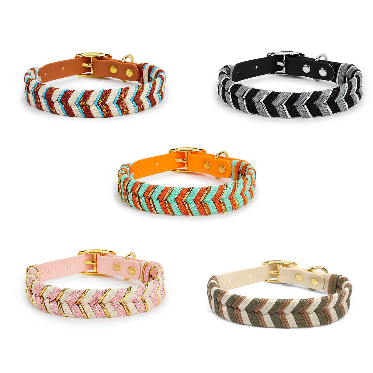 Pawly Caramel Mocha Plaid Dog Collar – product image 2