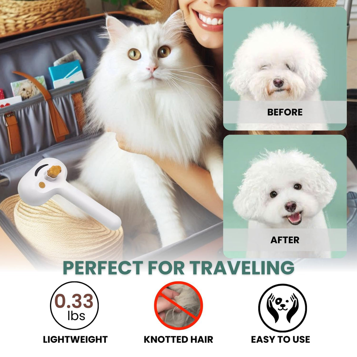 Pawly GloBrush shown with a cat and dog