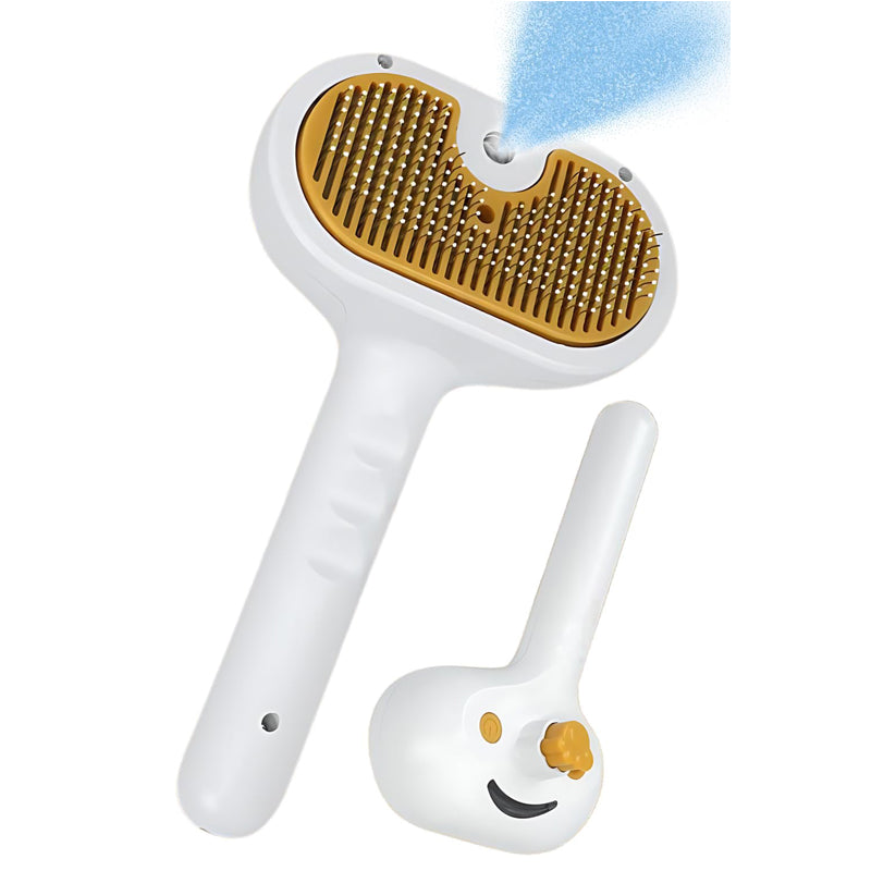 White Pawly GloBrush mist grooming brush with rounded pins
