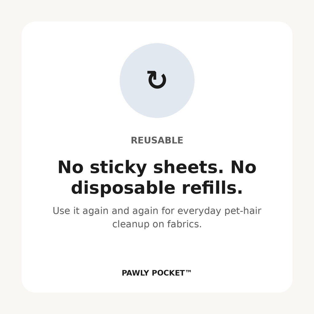 Reusable pet hair remover benefit card